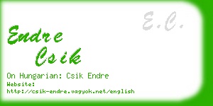 endre csik business card